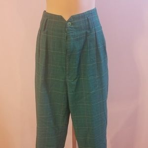 Interim high waisted green plaid pants size 13 retro P 7